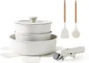 9 Piece Pots and Pans Set, Nonstick Detachable Handle Cookware, Induction Kitche