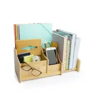 Bamboo Desk Organizer, Multifunction Desktop Organizer Shelf, Perfect Decor