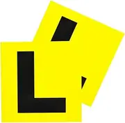 Learner Plate 2 Pack of Fully Magnetic Car L-Plates, Twin Pack for Learning Drivers, Easy to Attach & Remove, Strong Magnetic Backs for Vehicles