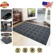 Durable Indoor Outdoor Rug - Low Profile Entry Mat 2' x 3' for Cleanup & Safety