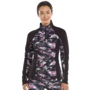 Fila Sport Athletic Shirt Quarter Zip Pullover Black Heather Women's Size Small