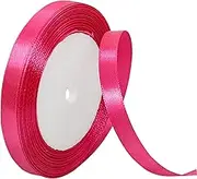 Hot Pink Satin Ribbon 10mm, 22M Solid Colors Fabric Hot Pink Ribbon for Crafting, Gift Wrapping, Balloons, DIY Sewing Project, Hair Bows, Xmas, Valentine, Presents Bouquets Floral Wedding & Cake Décor