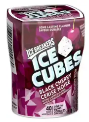 Ice Breakers Ice Cubes Black Cherry Sugar Free Gum, 40pc, 91g