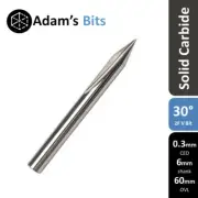30 deg 0.3mm tip 6mm shank 2 flute V-bit engraving end mill CNC router