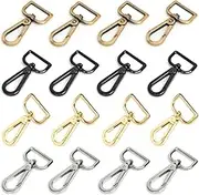 Swivel Clasps 1" D Ring Lobster Clasp Claw for Strap Push Gate Lanyard Swivel Snap Hook Clips（Assorted Color, 16 pcs)