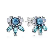 Pandora Pattern of Frost Earrings - Silver Multi Colored Icicle Shape Crystal St