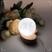 Heart Shape LED Crystal Sphere Stand Night Light Wooden Bracket Crystal Ball Bas