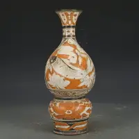 在飛比找樂天市場購物網優惠-宋磁州窯彩繪魚藻玉壺春瓶古董古玩收藏真品老物件瓷器