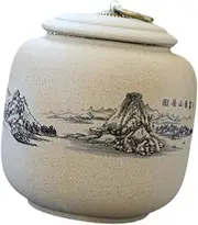 [STARTIST] Ceramic Tea Container, Tea Jar, 800ml Food Storage Jar, Tea Storage Container, Loose Tea Tin for Candy Seasoning Coffee Spice, Mountain