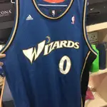 二手NBA ADIDAS球衣 巫師隊GILBERT ARENAS 零號殺手球衣客場藍電繡SW 一件 XL