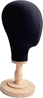 ChuYiElegance Mannequin Head Wig Head Stand Sturdy with Detachable Wood Base Storage Rack Dome Model Head for Home Salon Personal Use