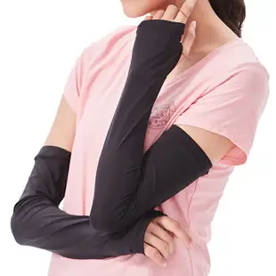 ADISI NICE COOL吸濕涼爽透氣抗UV袖套(拇指洞) AS21025【黑色】/ 城市綠洲(UPF50+、涼感、防曬)