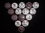 Arizona Cardinals flat back buttons or pin badge cabochons embellishments magnet