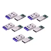 5 Sets DIY Type-C USB Fast Charge Adapter 5A Male Connector Welding Adapter Q