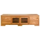 LEONI BLACKWOOD TIMBER 2 DOOR 4 DRAWER TV ENTERTAINMENT UNIT ETU 200CM NATURAL