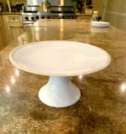 CRATE & BARREL ALDEN STONEWARE CAKE STAND DESSERT PLATE DISH PEDESTAL NEW NWT