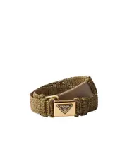 Prada Enamel-Logo Clasp Fastened Belt 85 Green