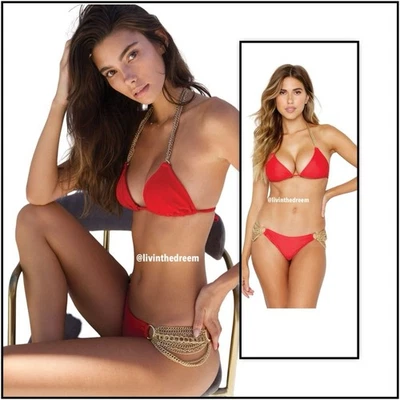 BEACH BUNNY Red Ball & Chain XL Set $270