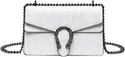 [RomanticDesign] Women Small Satchel Bag Classic Snake Printed PU Leather Shoulder Purse Crossbody Bag with Chain