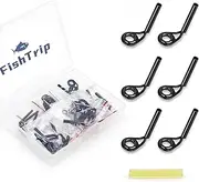 FishTrip Micro Rod Tips Repair Kit - 30pcs Baitcasting Rods Fishing Rod Tip Guides Replacement Kit Ceramic Micro Eyes Rings Saltwater Freshwater