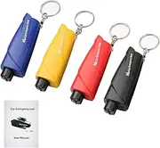 Car Window Breaker Keychain Seatbelt Cutter, 3-in-1 Glass Breaker and Seat Belt Cutter, Car Emergency Escape Tool with User Manual for Land and Underwater