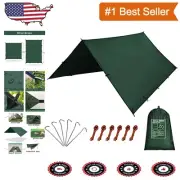 Waterproof Camping Tarp – Lightweight Rain Fly for Hiking & Survival, 10x10FT...