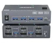 ANGEET Switch 2 Monitors 2 Computers 8K@60Hz, 4K@144Hz, HDMI Switch