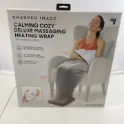 Sharper Image Calming Cozy Deluxe Massaging Heating Wrap BLUE w/ Sherpa Lining