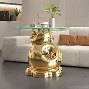 Personalized Coffee Table, 45 * 45 * 38cm Nesting Bedside Tables, Side End Table for Living Room, Bedroom, Office, Bathroom, Hollow Structure (Color : Gold)