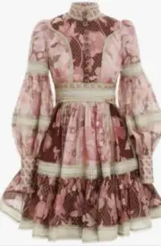 Bnwt Zimmermann Rhythmic Spliced Trim Dress Size 0