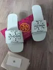 Tory Burch Ines Leather Slide Sandals Gardenia White Womens 7