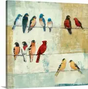 The Usual Suspects Canvas Wall Art Print, Bird Home Decor