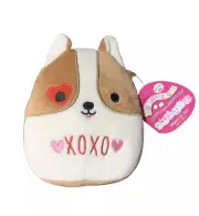 NEW SQUISHMALLOW Reginald The Corgi 5" Mini VALENTINE Plush W/ Hearts XOXO Tags