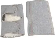 Outanaya 2-piece Warm Kneepad Wool for Men Ergonomic Support Kneecap Elastic Weave Size l Gray