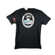 Quiksilver Men's T-Shirt Short Sleeve Palm Tree Beach Graphic Print Black Size L