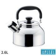 NEW PLEAL 日本進口不鏽鋼寬口笛音茶壺2.6L(黑柄)