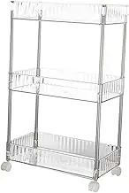Gogogmee Home Rolling Cart Movable Trolley Storage Rack for Bathroom Kitchen Lightweight Organizer with Casters for Easy Mobility for Spaces