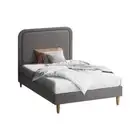 Oikiture Bed Frame King Single Size Fabric Grey BOB