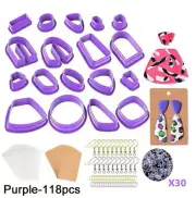 118pcs Plastic Cutting Polymer Clay Jewellery Earring Cutter Tool Kit Findings