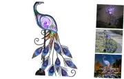 Yard Decorations Outdoor for Garden Decor, Peacock Solar Outdoor Lights,