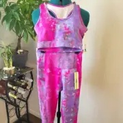 Nicole Miller Sport yoga activewear pants & racerback sports bra women's S set