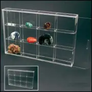 Rock Display Case-Acrylic Glass Curio with 12 Comparments 2-1/2"