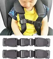2 Pack Baby Car Safety Seat Strap Clip, Chest Harness Clip Anti-Slip Baby Chest Clip Guard Compatible with Seats, Strollers, High Chairs, Schoolbags, Max. for 1.5 inch Width Harness (Black Set of 2)