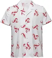 [MyheroCos] Men's Kramer Seinfeld Lobster Shirt Button-Up White Shirt Casual Shirt Top