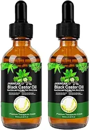 2PCS Black Castor Oil for Hair Growth, Jamaican Black Castor Oil, Black Castor Oil, Jamaican Black Castor Oil Organic for Hair Growth, Eyelashes & Eyebrows