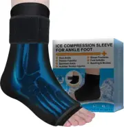 Foot/Ankle Ice Pack Wrap for Injuries Reusable [With Adjustable Strap], Cold ...