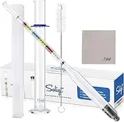 SOLIGT Triple Scale Hydrometer and Glass Jar for Wine, Beer, Mead, Cider & Kombucha-ABV, Brix and Gravity Test Kit