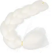 GAXIRE Glow Dark Braids Glowing Hair Extensions for Women Unique Chic Twisted Braiding Hair for Parties Stylish Decorative Effect Safe Material Eye Catching Glow Dark Design White