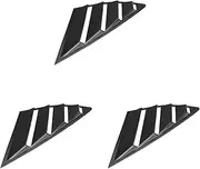 3 Pairs ABS Car Accessories Rear Window Blinds Side Tuyere Louvers Vent Panel Trim Vehicle Car Shutters (Black)