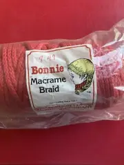 Bonnie Macrame Cord Braided 100 yards 6MM Red - New Old Stock VTG